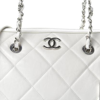 Chanel Calfskin Quilted Small CC Bowling Bag White 11 of 11