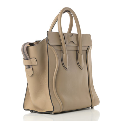 Celine Drummed Calfskin Mini Luggage Dune 3 of 13