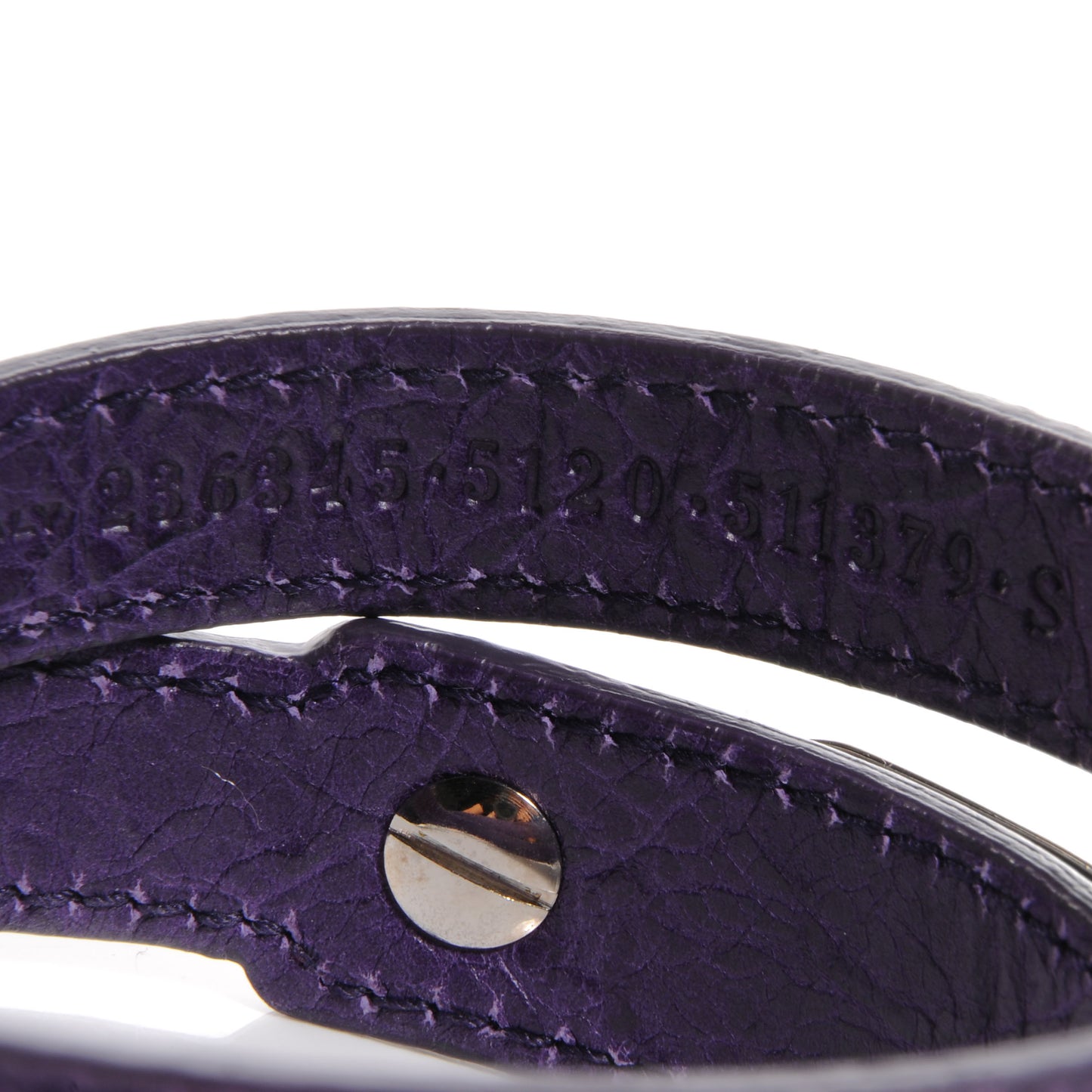Agneau Arena Giant 12 Silver Hardware Triple Tour Bracelet Small Violet