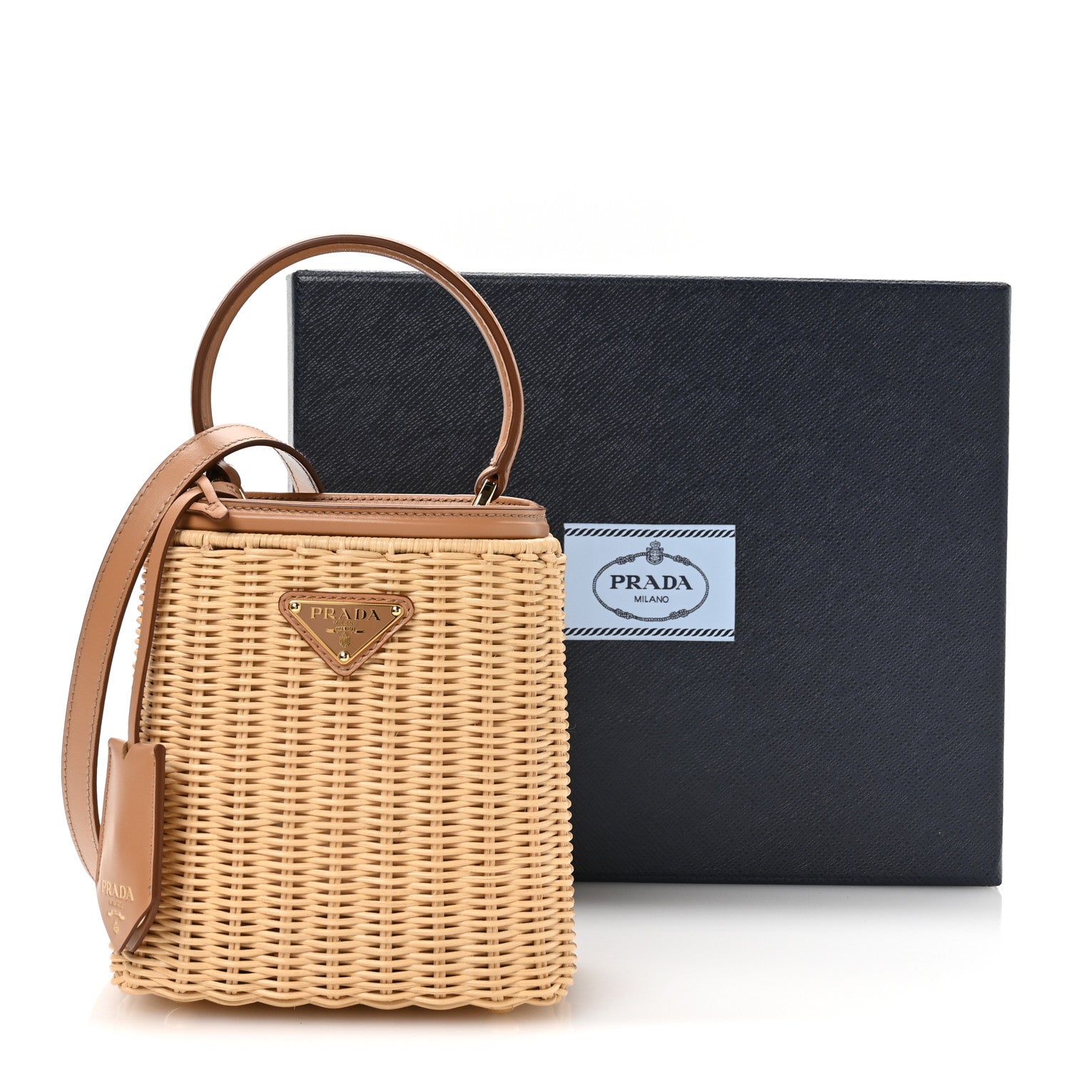 Prada Wicker Mini Panier Bag Natural 10 of 10