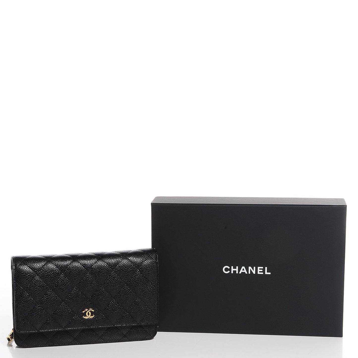 Caviar Quilted Wallet On Chain WOC Black