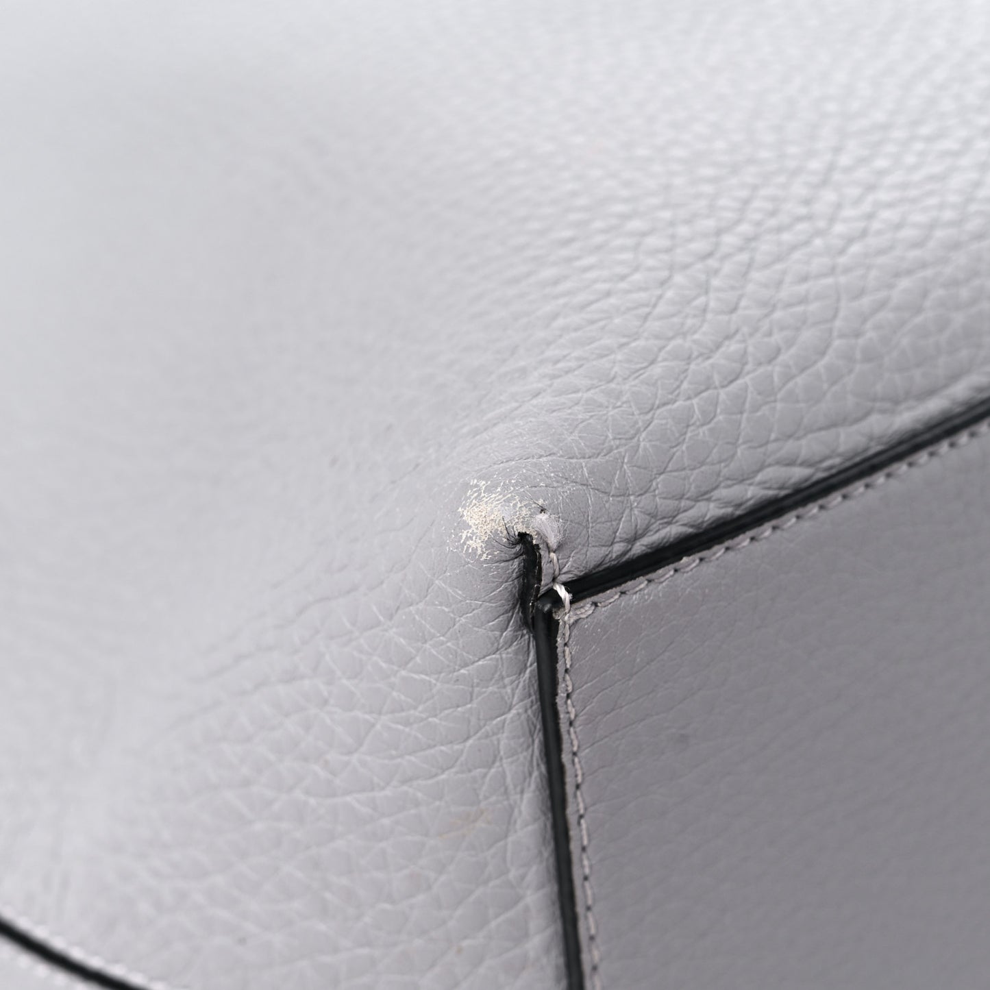 Grained Calfskin Rockstud Shoulder Tote Perla