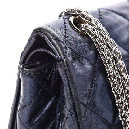 Chanel Metallic Calfskin Quilted 2.55 Reissue 227 Flap Dark Navy Blue 18 of 23