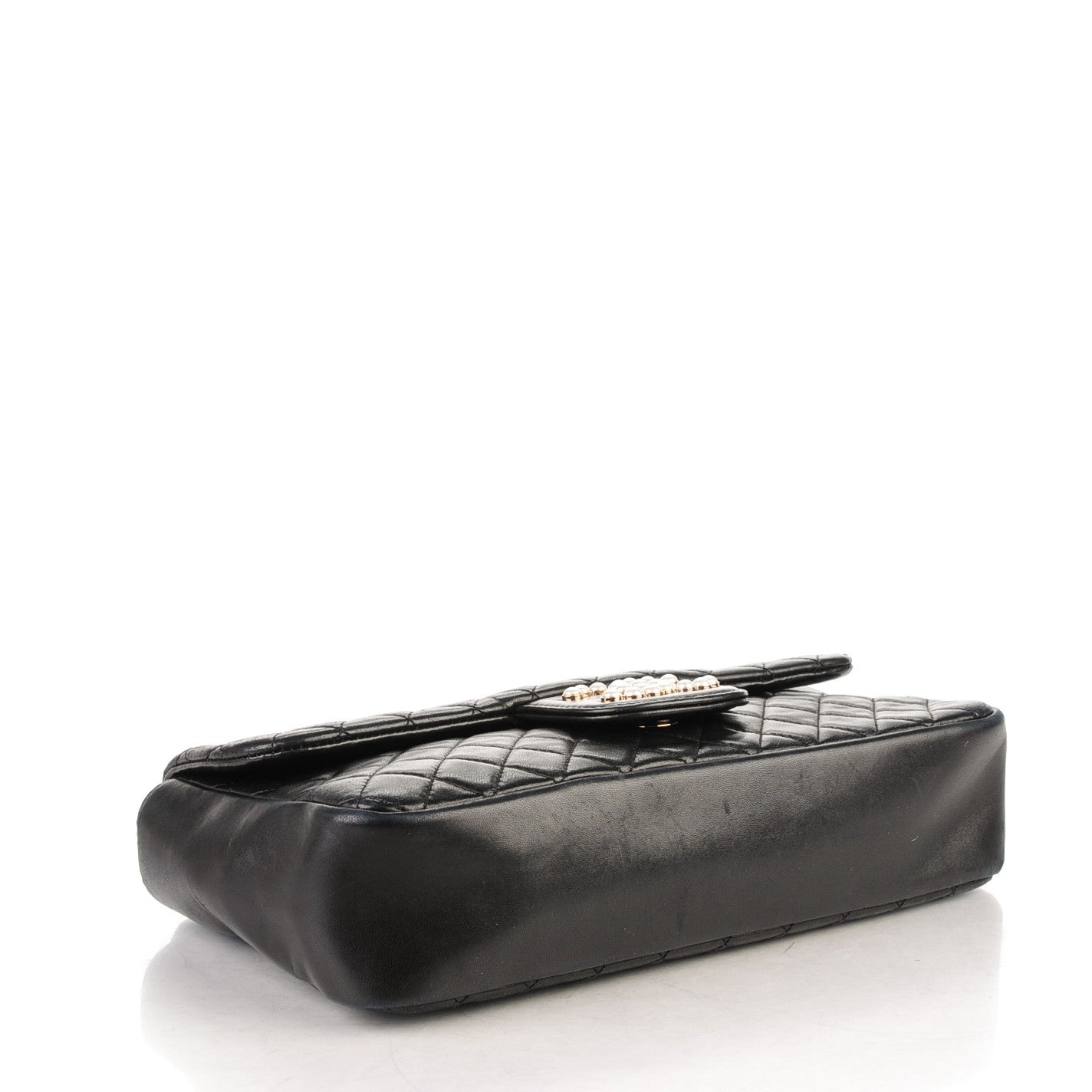 Lambskin Quilted Medium Westminster Pearl Flap Black