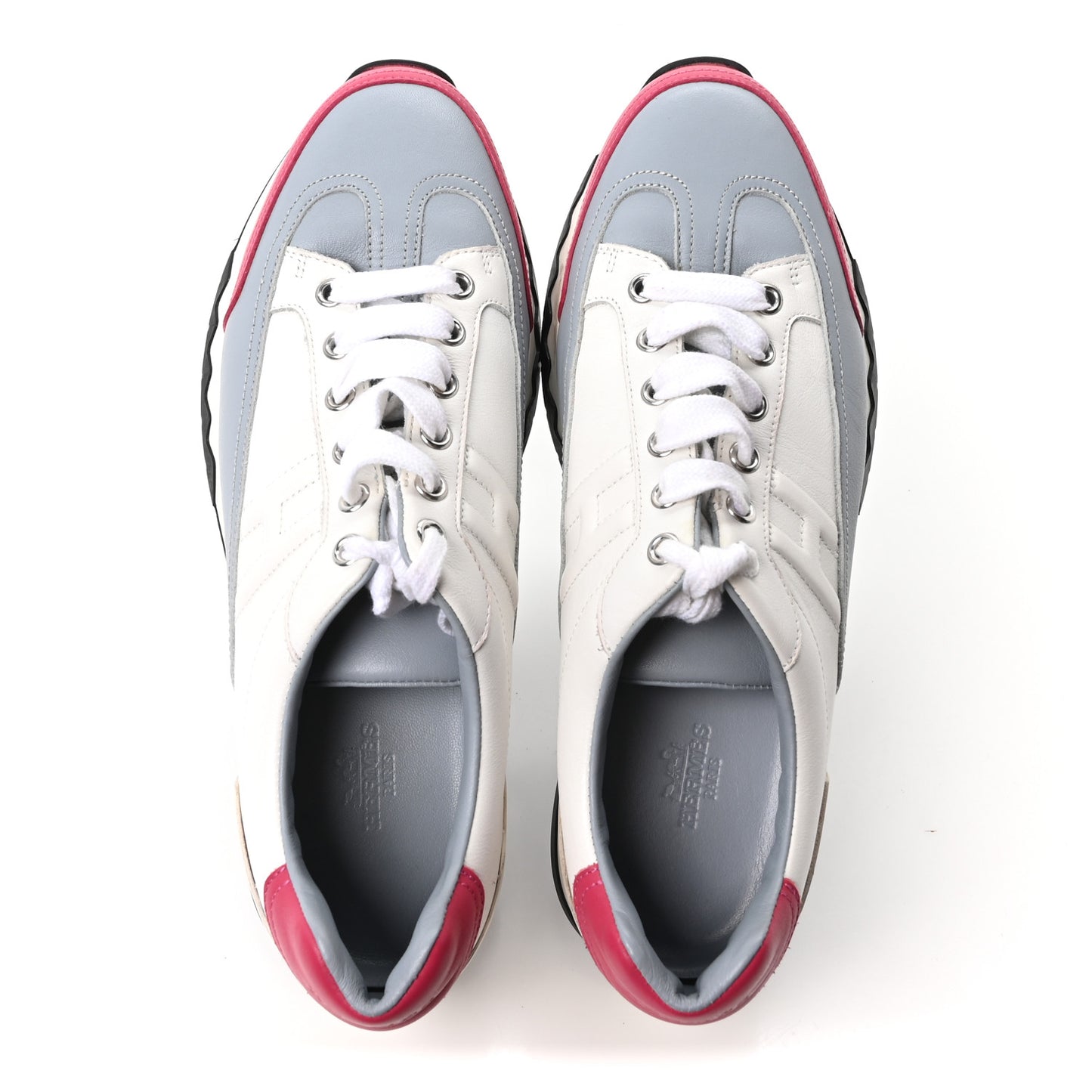 Calfskin Womens Trail Sneakers 38 Multicolore White