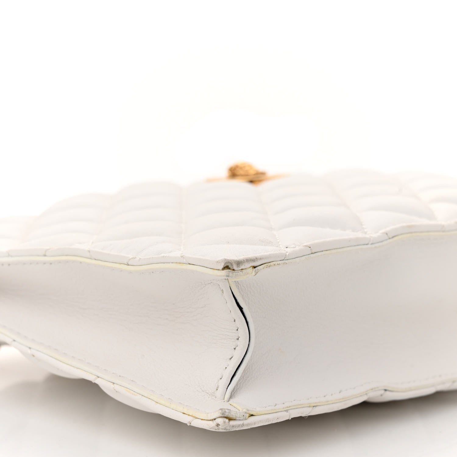 Versace Calfskin Quilted Small Tribute Icon Pouch White 8 of 10