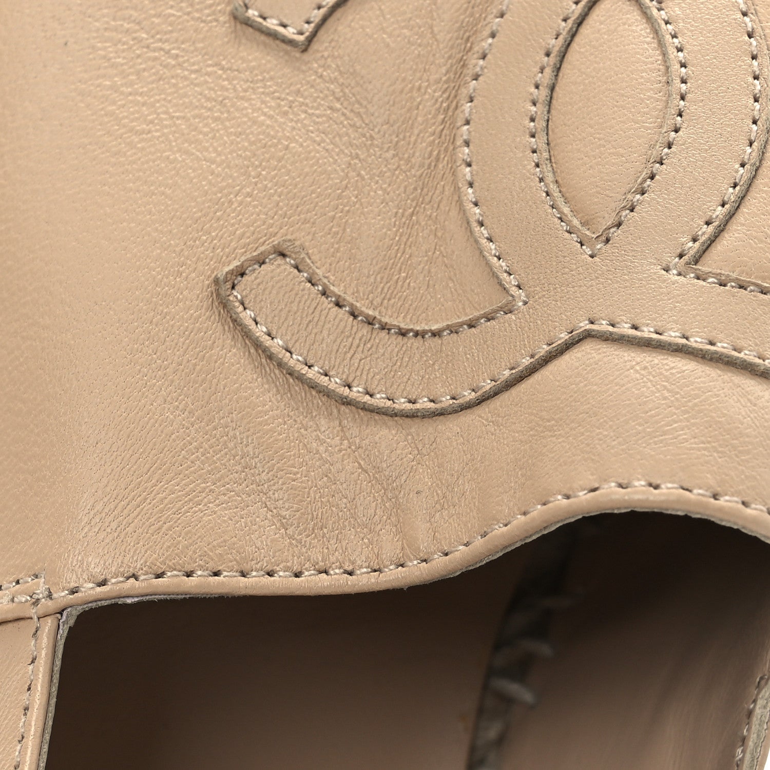 Chanel Lambskin CC Espadrilles 38 Beige Black 12 of 12