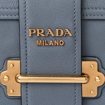 Prada Glace Calf Soft Cahier Bag Marine Astrale 14 of 22