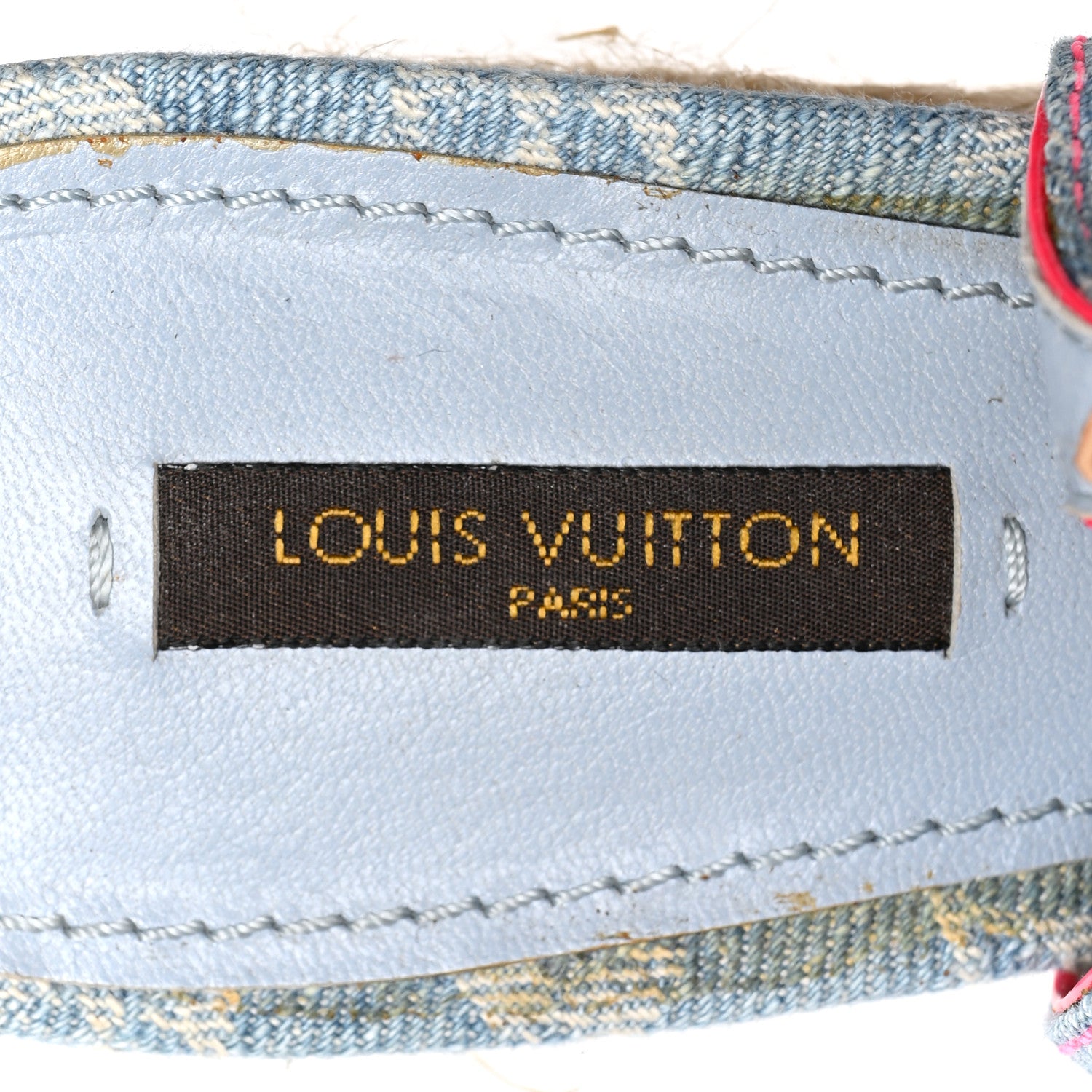 Louis Vuitton Denim Monogram Espadrille Wedge Sandals 39 Blue 7 of 11