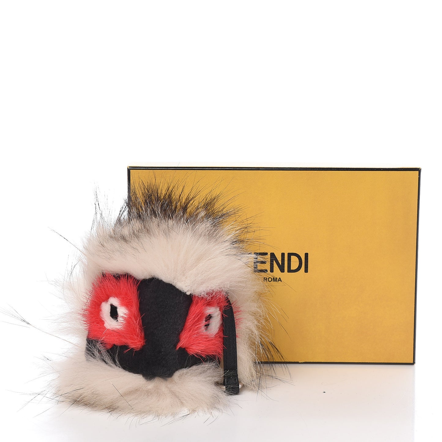 Mink Fox Rabbit Fur Vitello Flamingo Kurioso Monster Bag Bug Charm Beige Multicolor Black