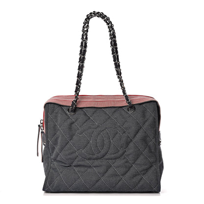 Chanel Denim Quilted CC Tote Blue 1 of 10