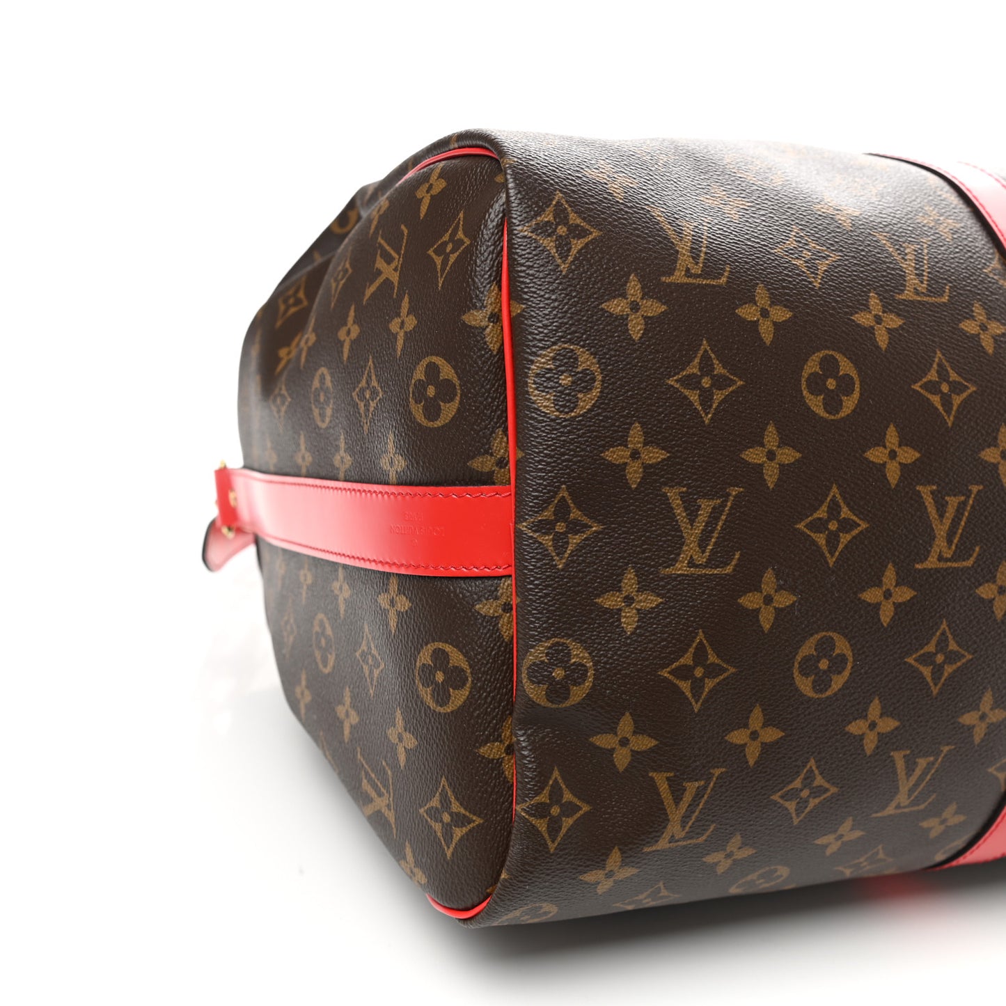 Calfskin Monogram Keepall Bandouliere 50 Coquelicot