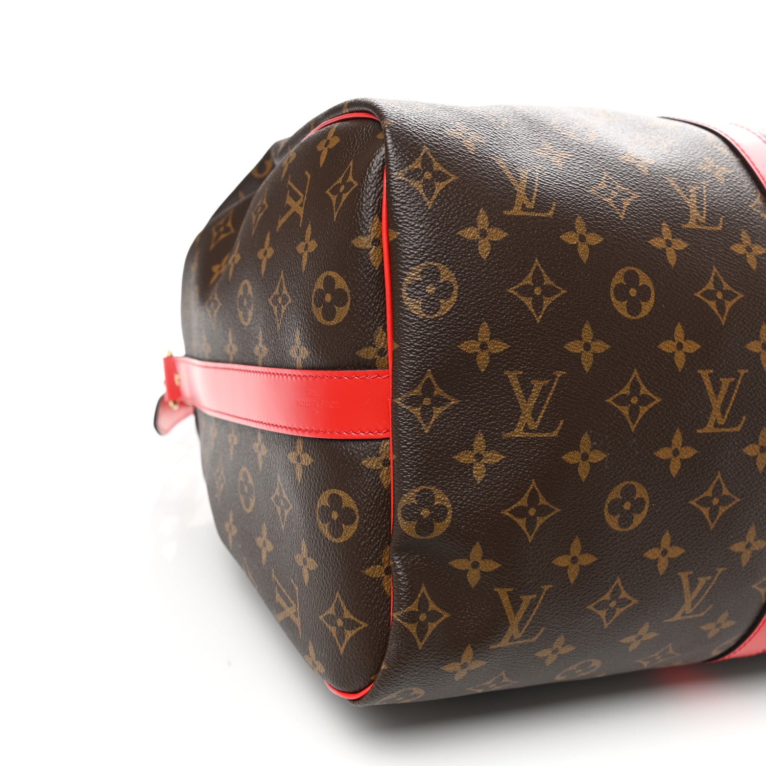 Louis Vuitton Calfskin Monogram Keepall Bandouliere 50 Coquelicot 9 of 10