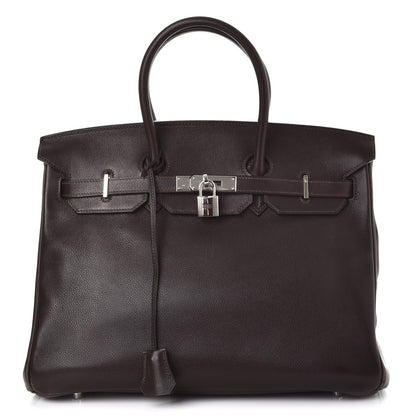 FASHIONPHILE HERMESEvergrainBirkin35Chocolate 1 of 2