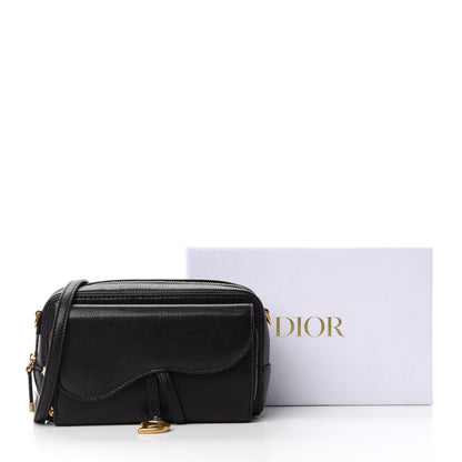 Christian Dior Goatskin Double Saddle Pouch Black 10 of 10