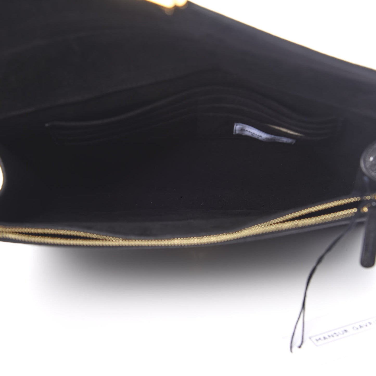 Suede Envelope Flat Clutch Black