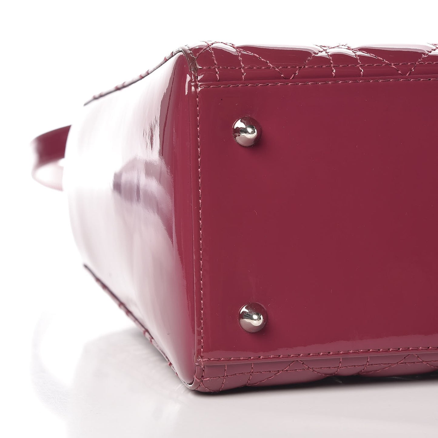 Patent Cannage Medium Lady Dior Dark Pink