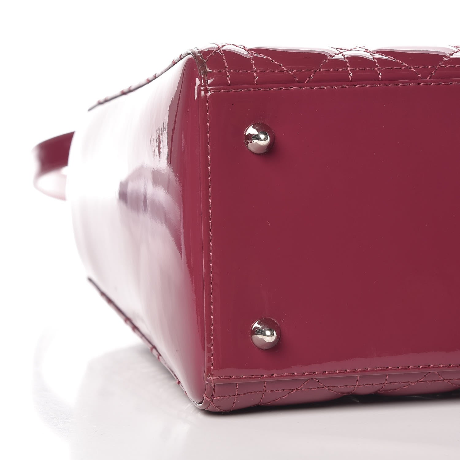 Christian Dior Patent Cannage Medium Lady Dior Dark Pink 5 of 14