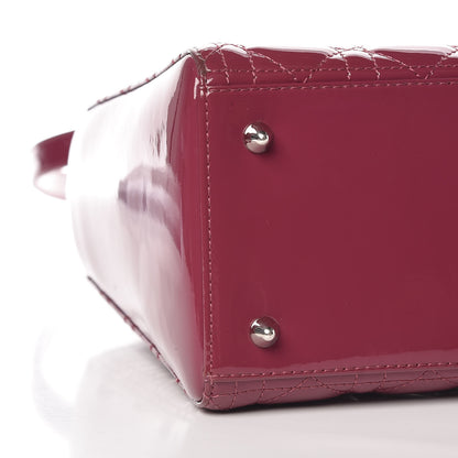 Christian Dior Patent Cannage Medium Lady Dior Dark Pink 5 of 14