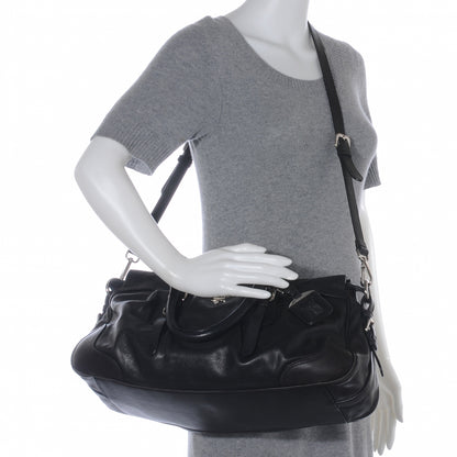 Prada Vitello Soft Shopping Satchel Black 2 of 8