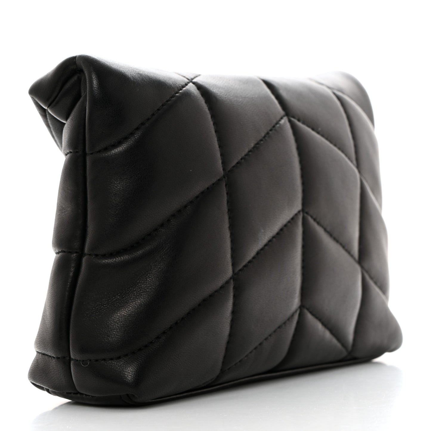 Lambskin Monogram Loulou Puffer Pouch Clutch Black