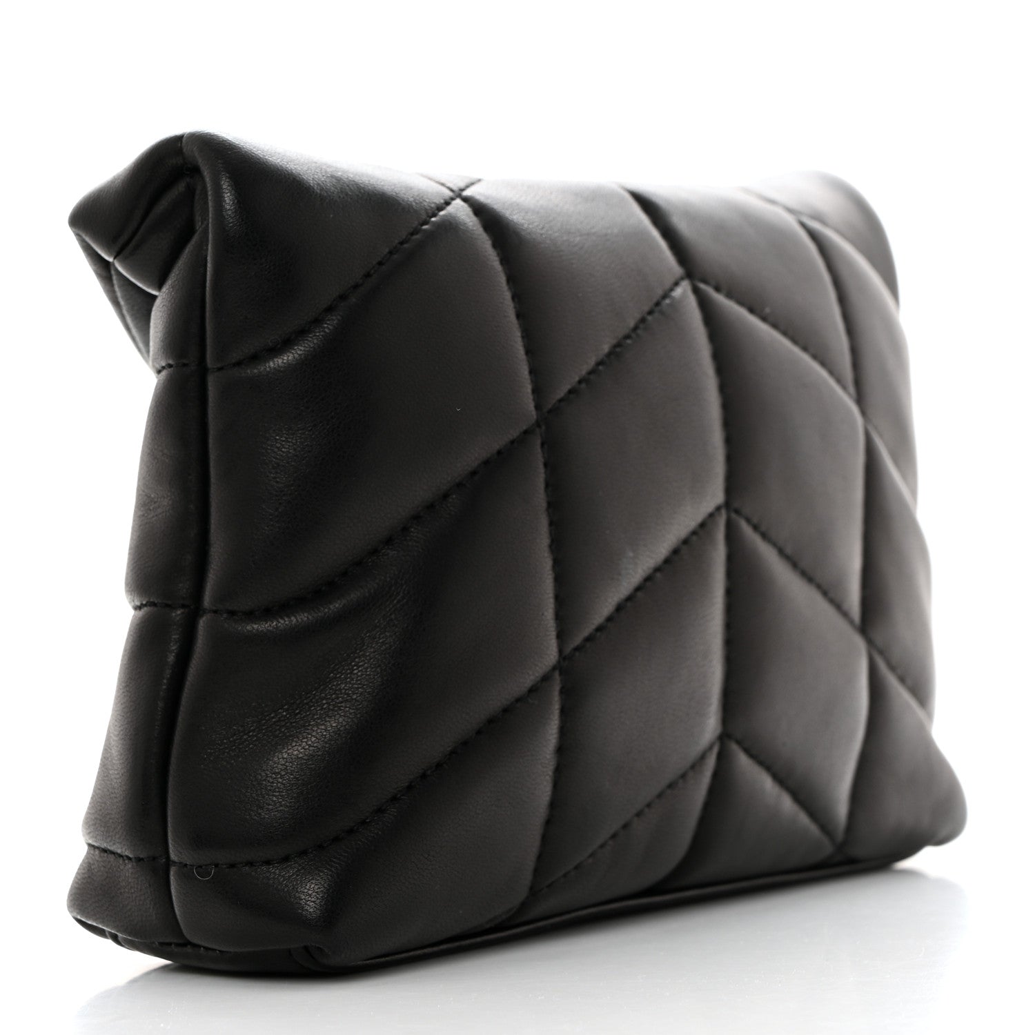 Saint Laurent Lambskin Monogram Loulou Puffer Pouch Clutch Black 3 of 7