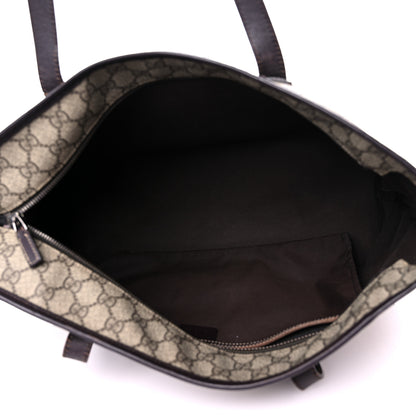 Gucci GG Supreme Monogram Medium Zippered Shopping Tote Dark Brown 5 of 21
