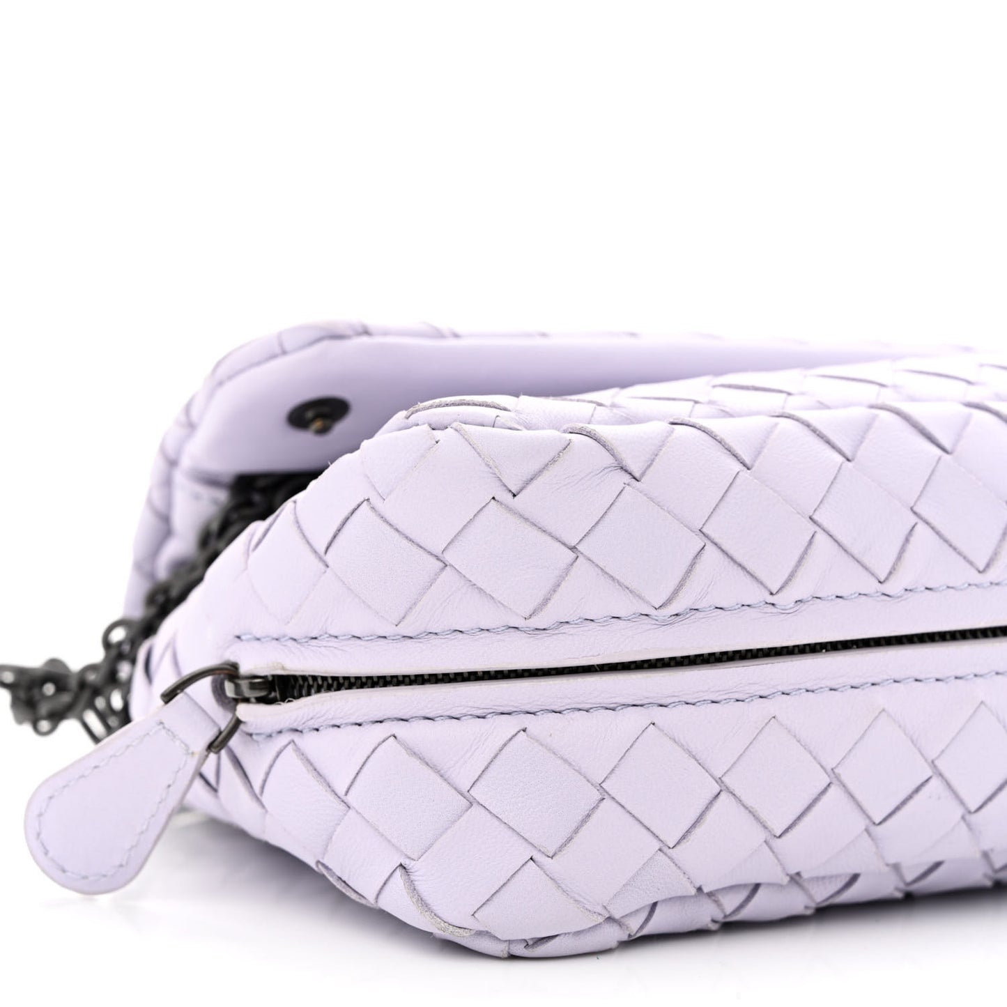 Nappa Intrecciato Small Chain Crossbody Zinc