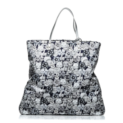 Chanel Nylon Cat Emoticon Tote Navy Silver 1 of 8