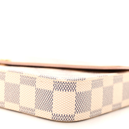 Louis Vuitton Damier Azur Pochette Felicie Chain Wallet Rose Ballerine 11 of 11