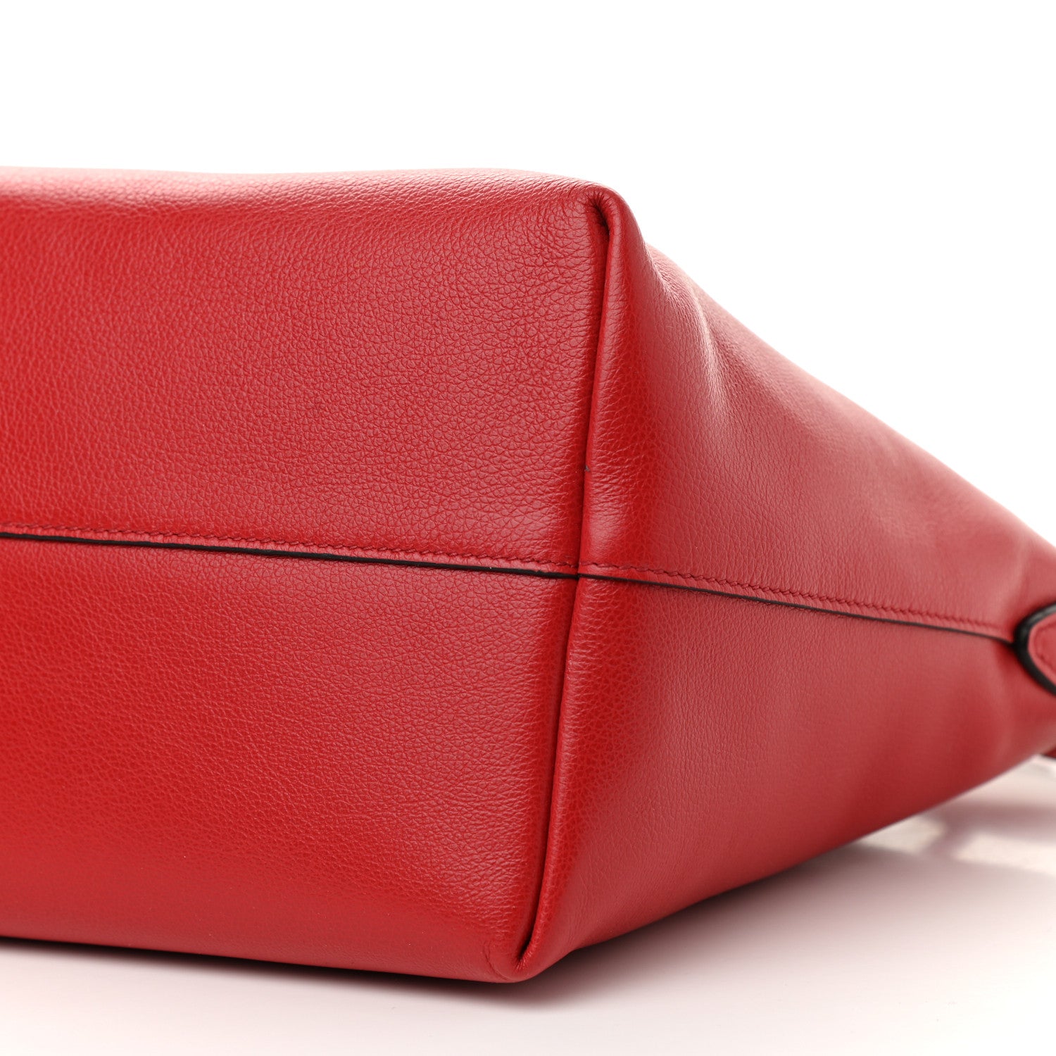Prada Glace Calfskin Embossed Logo Tote Rosso 11 of 11