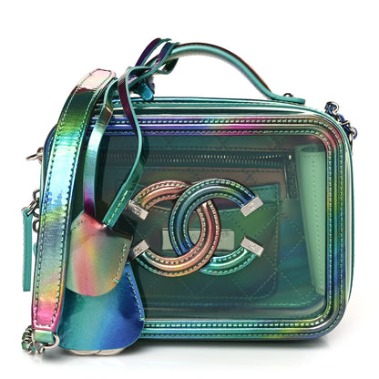 Chanel PVC Patent Calfskin Patent Lambskin Small CC Vanity Case Green 1 of 9
