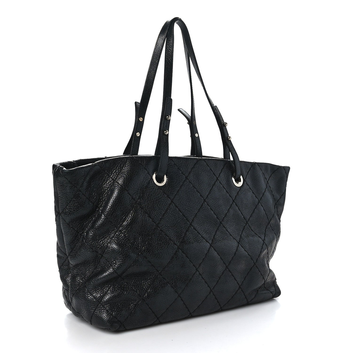 Chanel Glazed Calfskin Large On The Road Tote Black 3 of 10