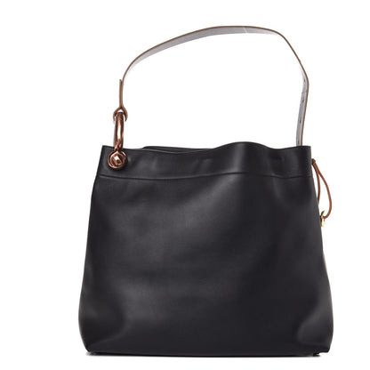 Tom Ford Calfskin Fisherman Hook Drawstring Hobo Bag Black 1 of 7