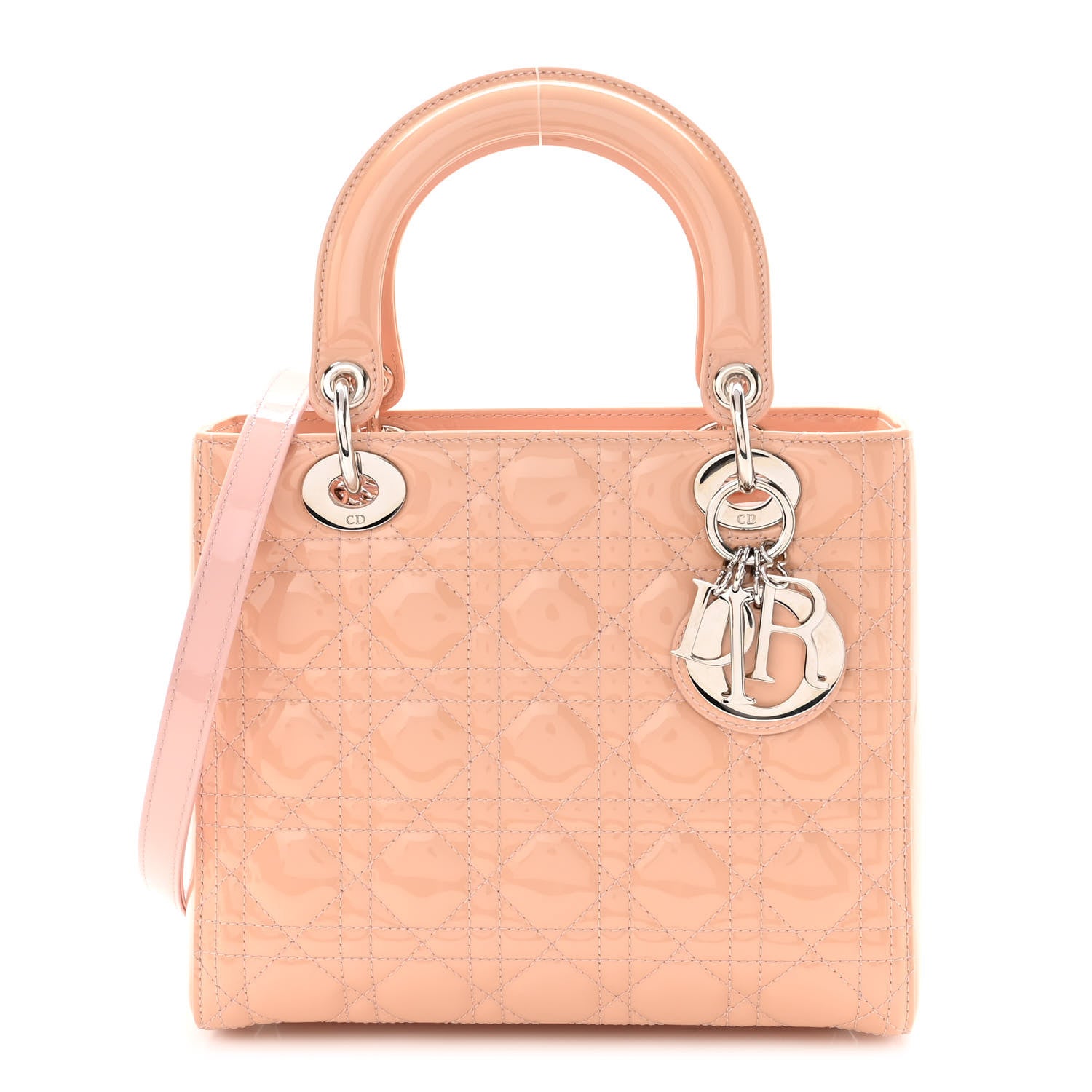 Christian Dior Patent Cannage Medium Lady Dior Pink 1 of 8