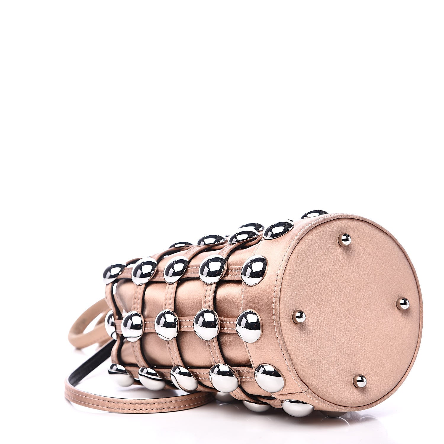 Alexander Wang Satin Embellished Mini Roxy Bucket Bag Nude 4 of 9
