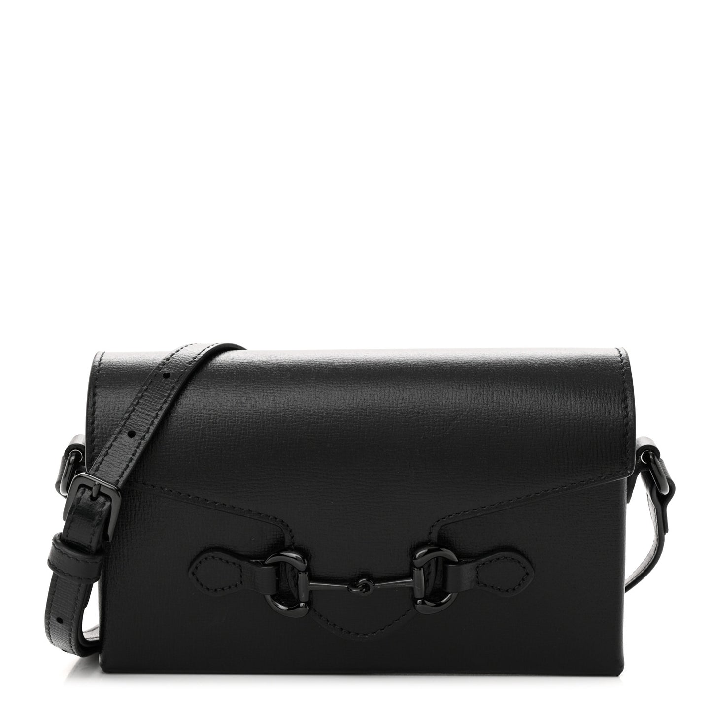 Azalea Calfskin Monochrome Mini Horsebit 1955 Shoulder Bag Black
