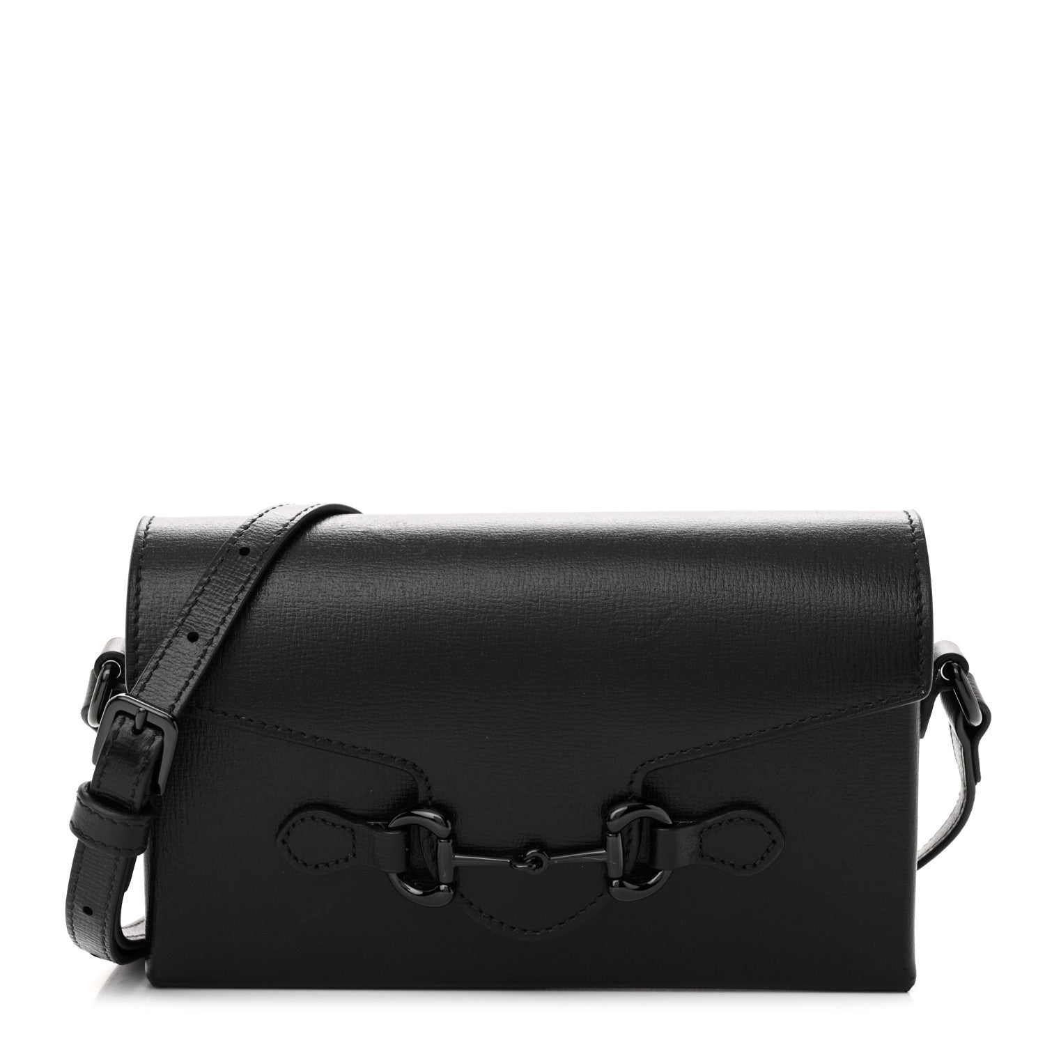 Gucci Azalea Calfskin Monochrome Mini Horsebit 1955 Shoulder Bag Black 1 of 11