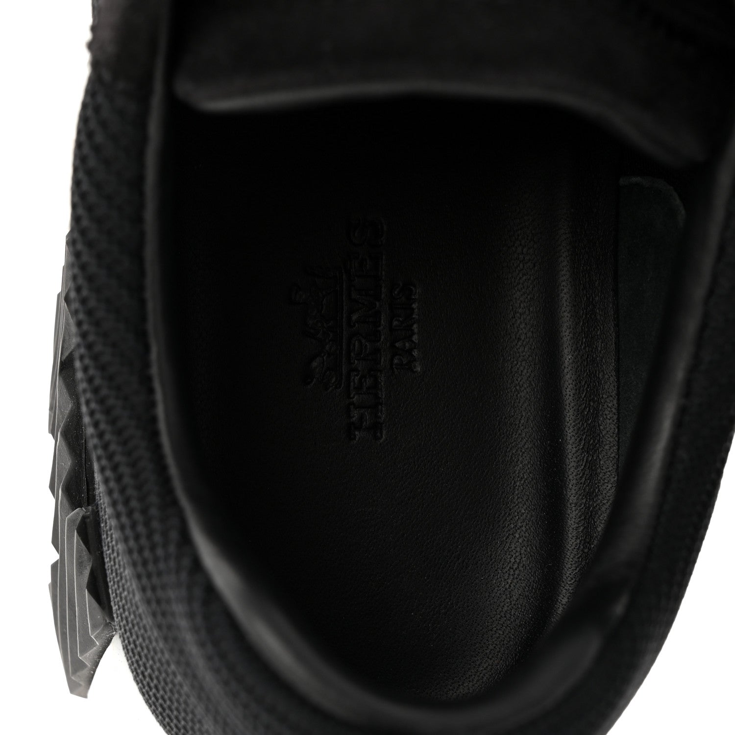 Hermes Air Mesh Suede Goatskin Bouncing Sneakers 39 Black 8 of 10