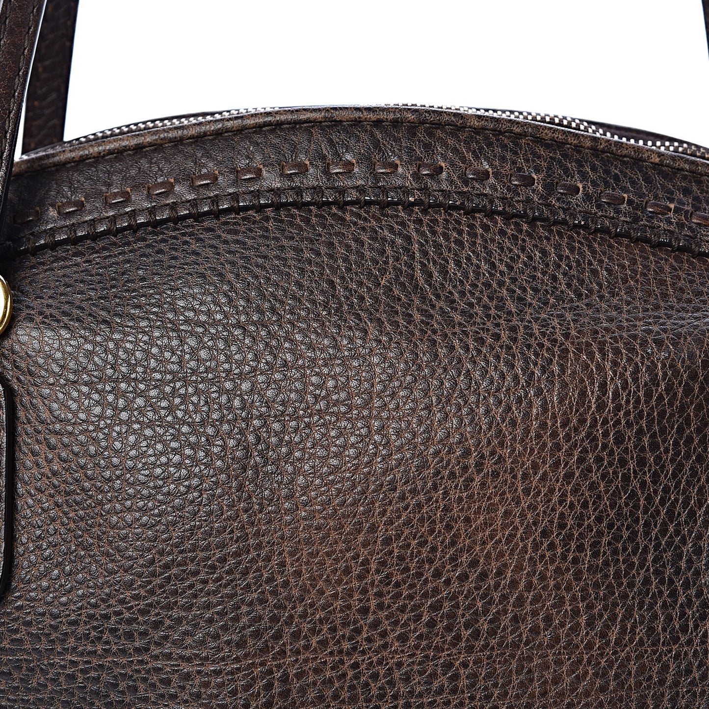 Calfskin Laidback Crafty Dome Satchel Dark Brown