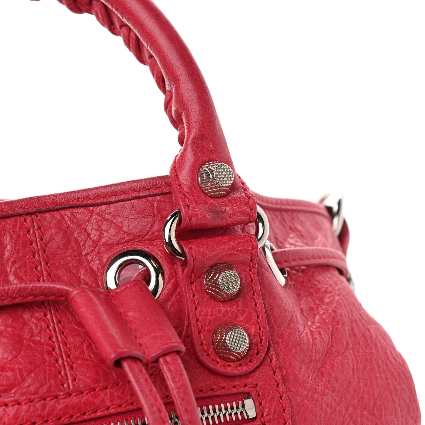 Agneau Giant 12 Silver Hardware Mini Pompon Rose Thulian