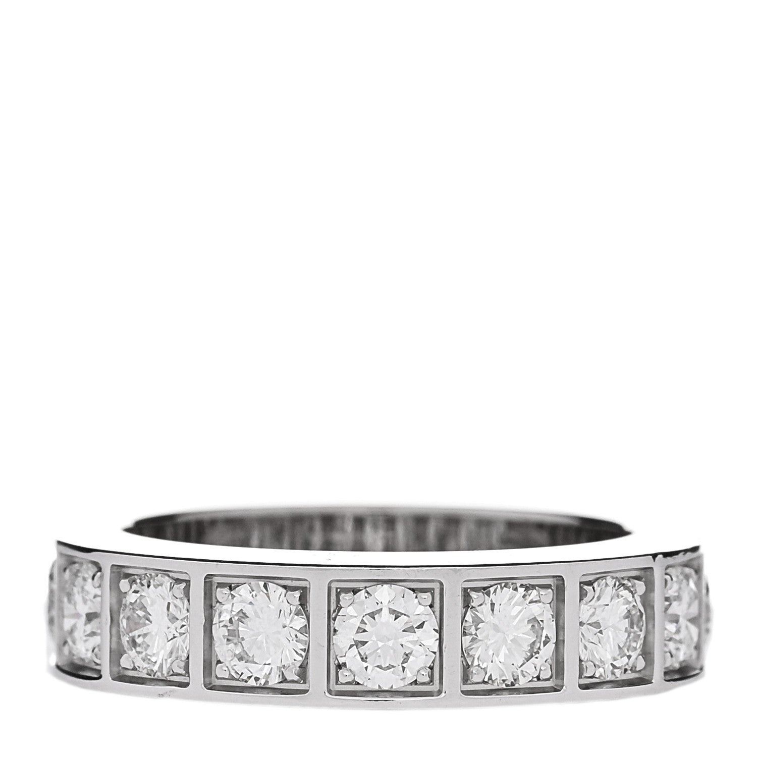 Cartier 18K White Gold Diamond Tectonic Band Ring 54 7 1 of 4