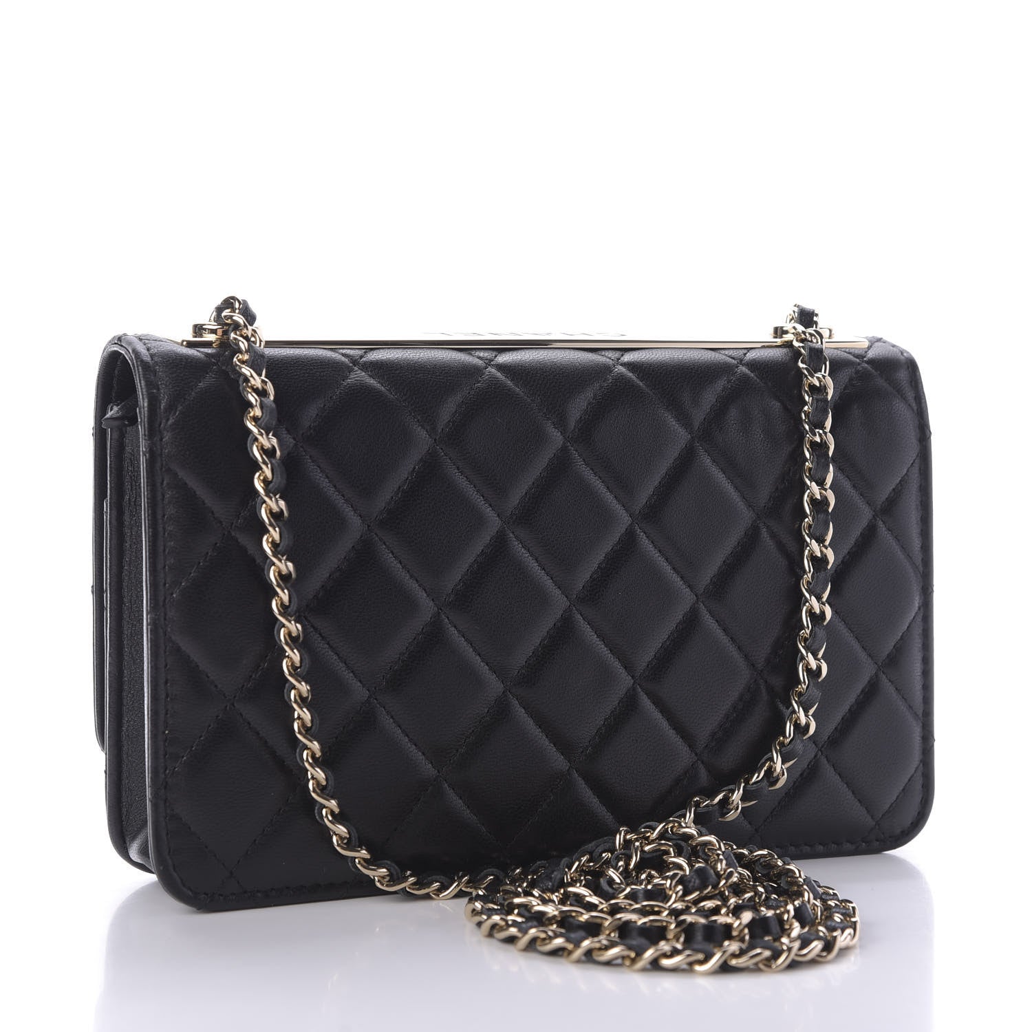 Chanel Lambskin Quilted Trendy CC Wallet On Chain WOC Black 3 of 10
