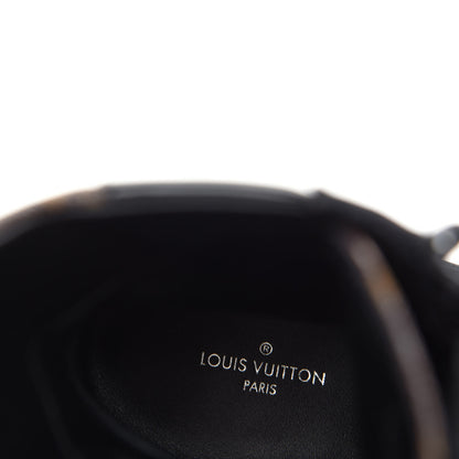 Louis Vuitton Suede Calfskin Monogram Laureate Platform Desert Boots 37 Black 8 of 10