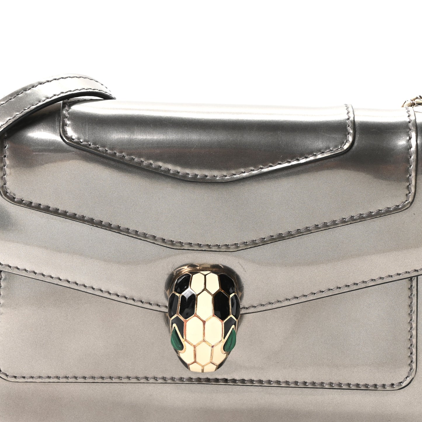 Metallic Serpenti Forever Small Shoulder Bag Silver