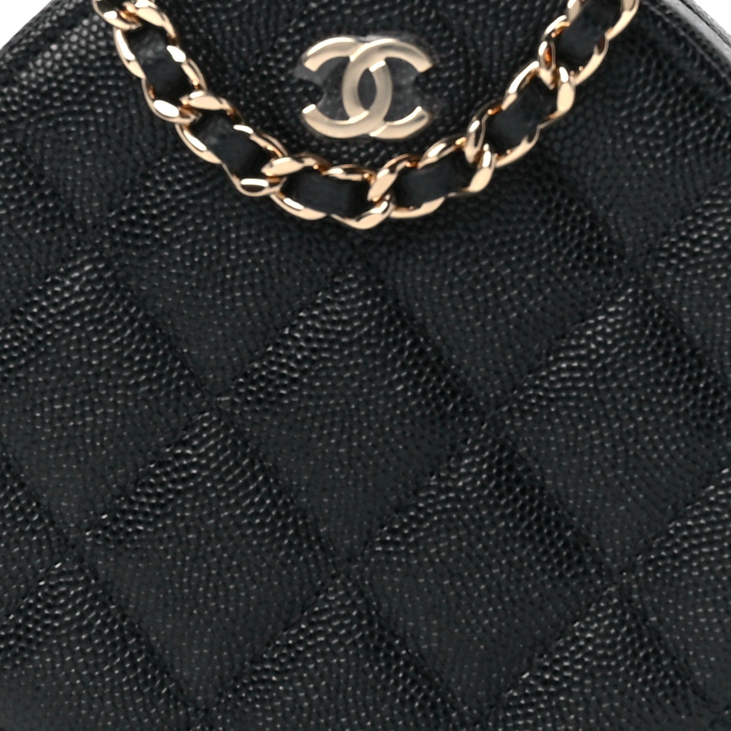 Chanel Caviar Quilted Round Clutch With Chain Black 8 of 12