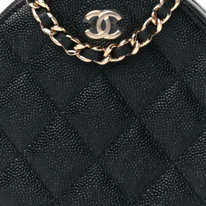 Chanel Caviar Quilted Round Clutch With Chain Black 8 of 12