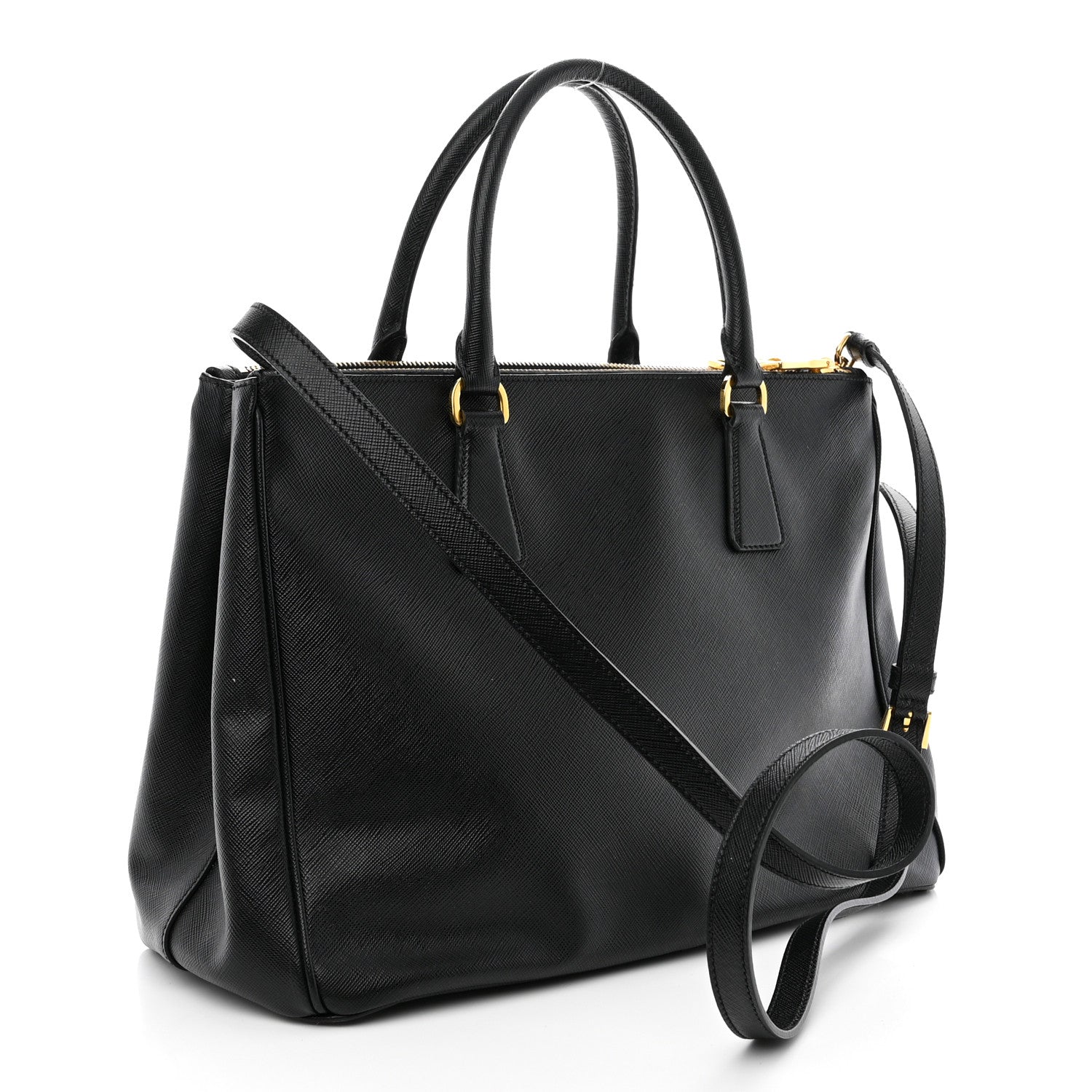 Prada Saffiano Medium Galleria Double Zip Tote Black 3 of 14