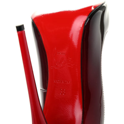 Christian Louboutin Patent Degrade Hot Chick 130 Pumps 38 Black Red 6 of 9