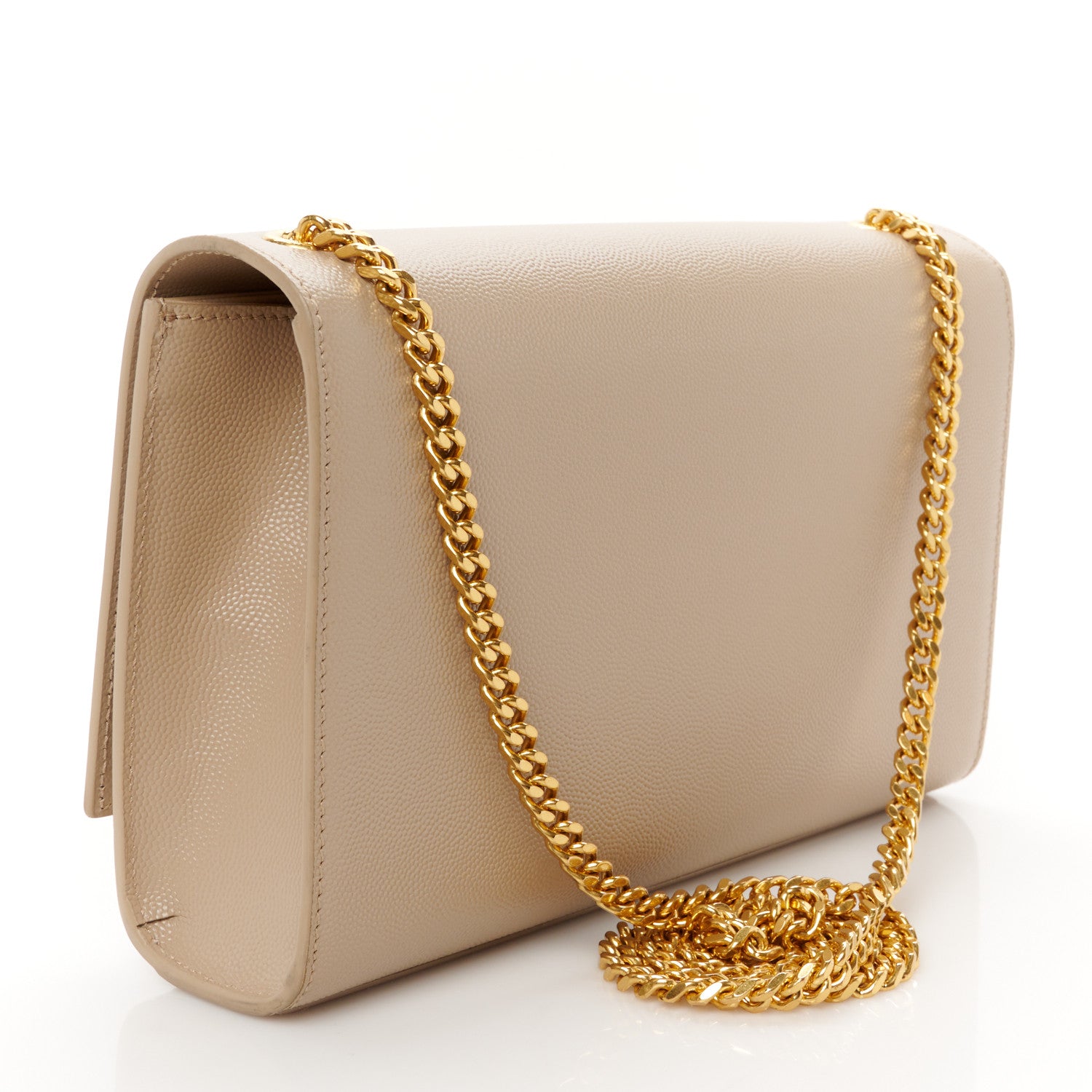 Saint Laurent Grain De Poudre Medium Monogram Kate Satchel Nude Powder 3 of 11